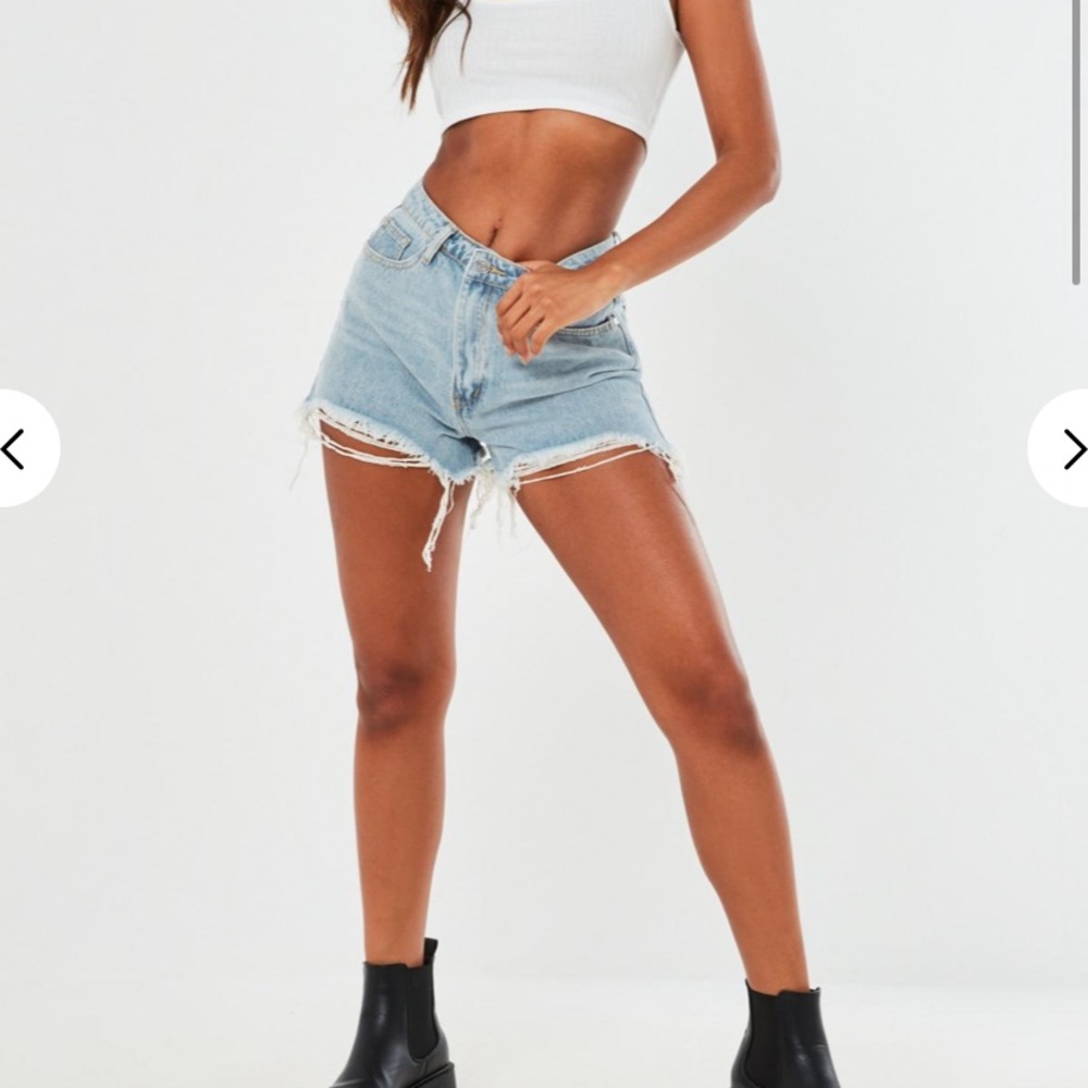 TALL denim high waisted shorts